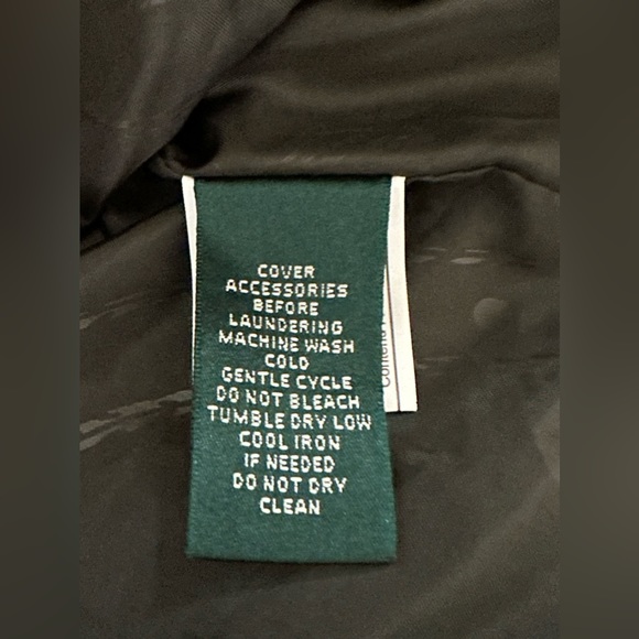 Lauren Ralph Lauren Quilted Coat Green Chain Link Lining Hooded Size Small - Picture 15 of 16